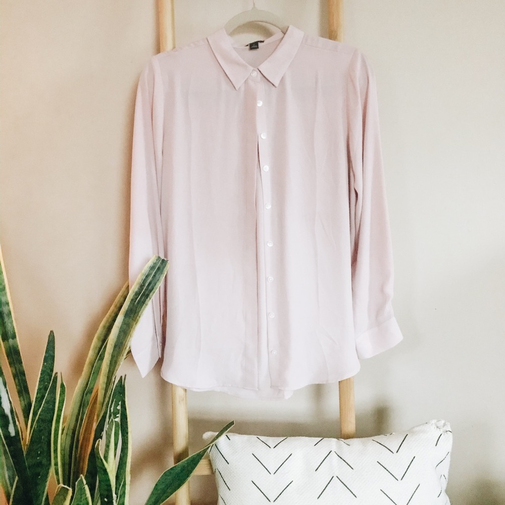 Pink petite button down